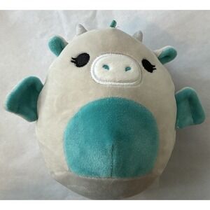 Squishmallow Coley the Dragon 5" Cream Teal Wings Horns Plush Stuffed Animal Toy